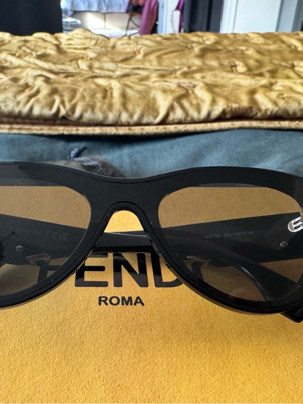 Fendi Black Cat-Eye Sunglasses with Silver Accents - Picture 11 of 14